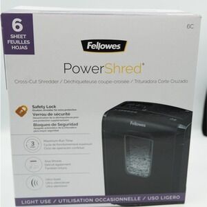 Fellowes PowerShred 6C Cross-Cut Shredder - 6-Sheet Capacity - Used Complete